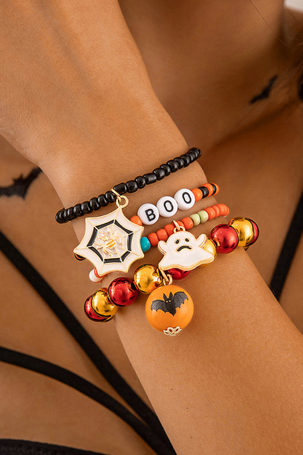 Halloween Beaded Bracelet Threaded Pear - Main Image
