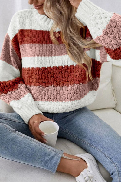 Haven Cable Knit Drop Shoulder Sweater - Threaded Pear