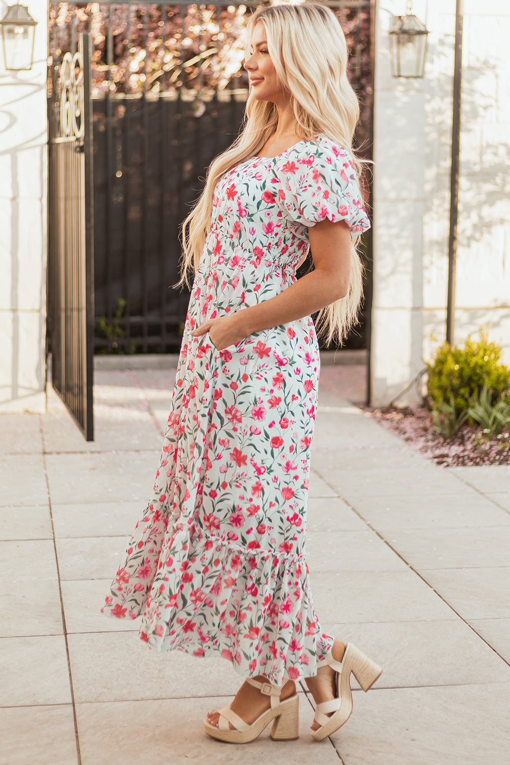 empire waist floral maxi dress Floral Lace Empire Waist Maxi Dress – Hidden Harmony