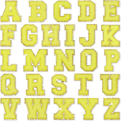 Yellow Self Adhesive Chenille Letters Patches - Threaded Pear