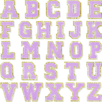 Purple Self Adhesive Chenille Letters Patches - Threaded Pear