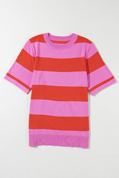 Alisson Striped Knitted Top - Threaded Pear