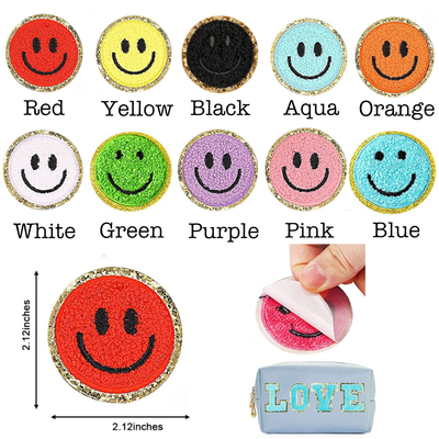 Copy of Self Adhesive Chenille Smiley Face Patches - Threaded Pear
