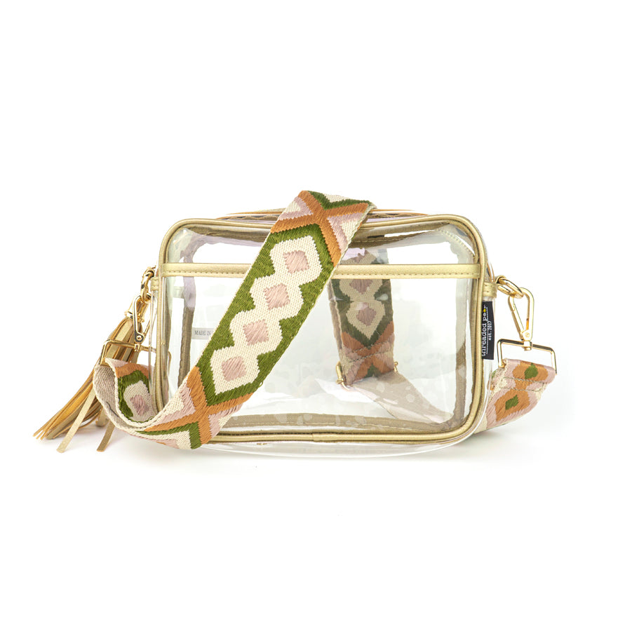 Threaded Pear Clear Courtney Choose Your Strap Handbag - Yellow - Strap Style: Solid Gold